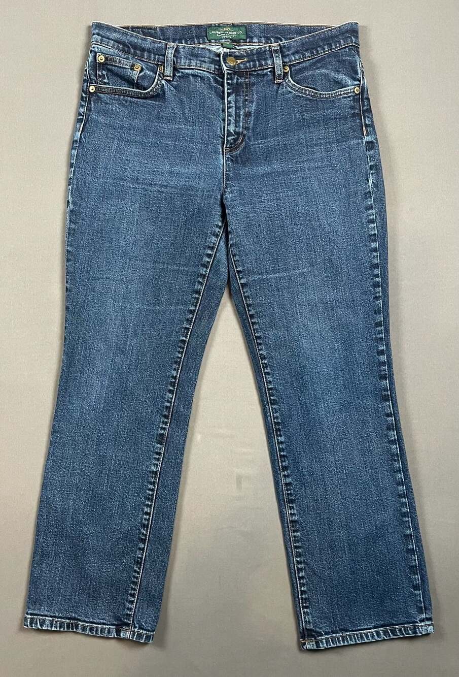 Lauren Ralph Lauren Jeans Co. Classic Straight Jeans Size 14P Blue Denim